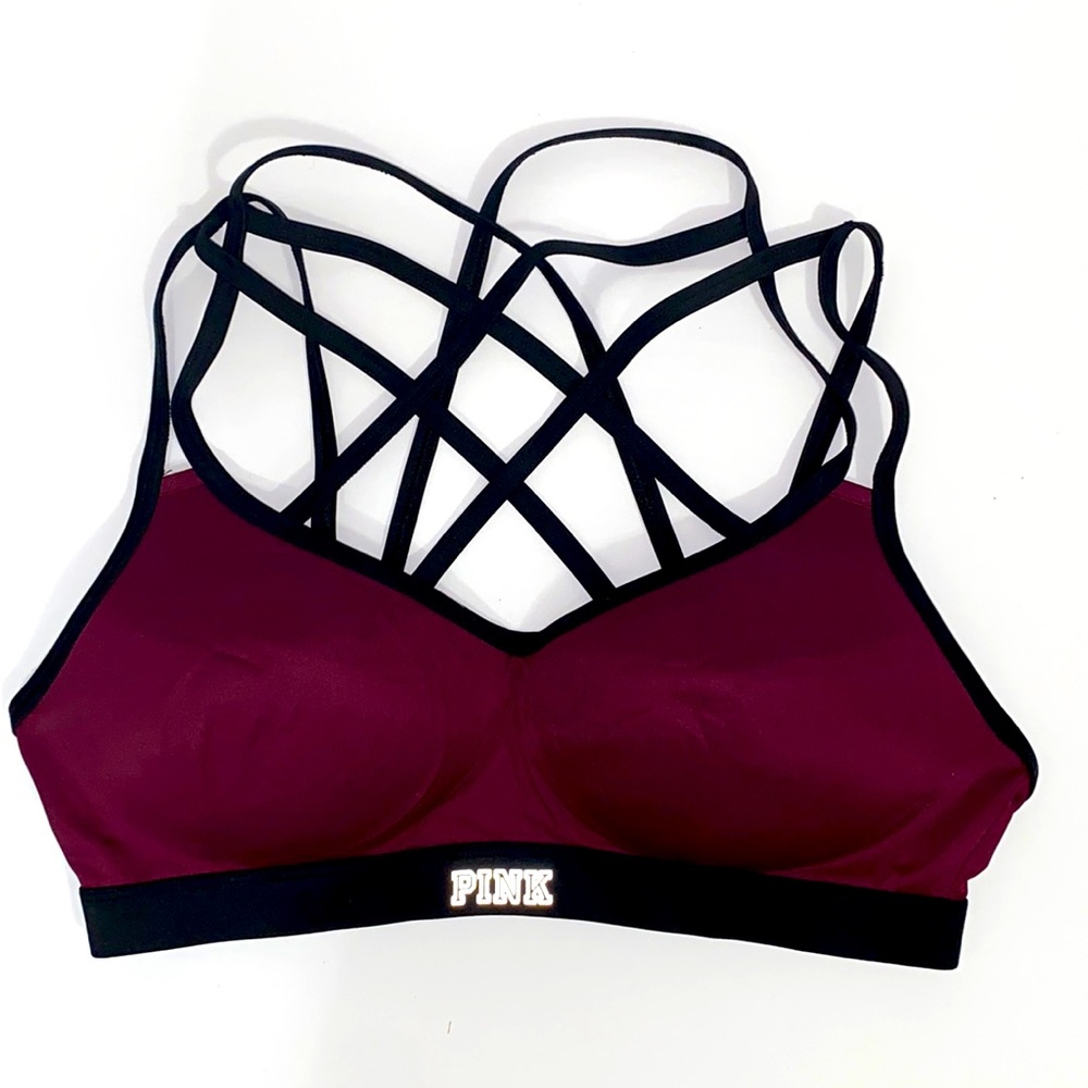 Pink Victoria’s Secret sports bra